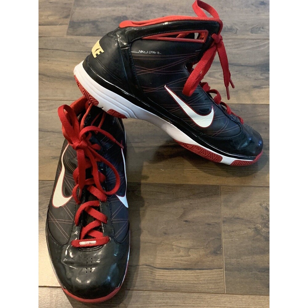 Nike Hyperize Men's Sz 8 White Black Red Basketball Shoe Sneakers 367173-012